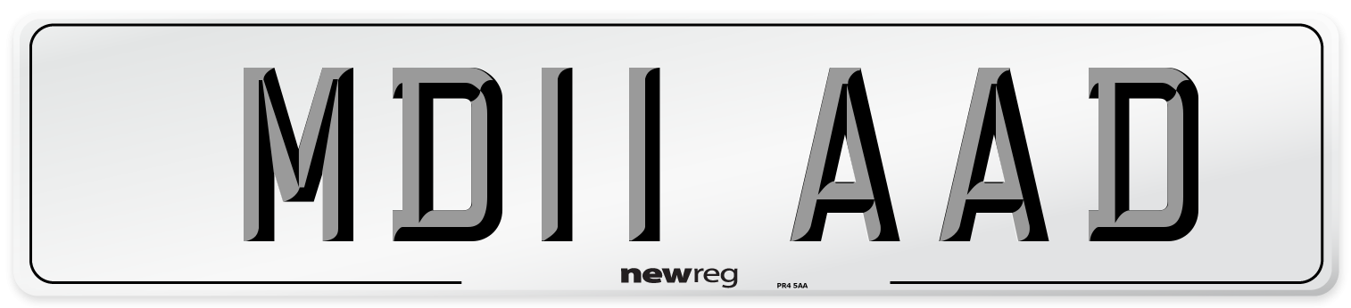 MD11 AAD Number Plate from New Reg